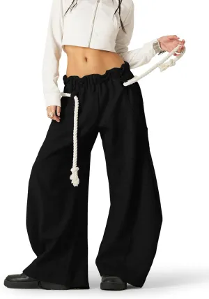 Aelfric Eden Baggy Wide Leg Pants for Women Casual Elastic Waist Lantern Trouser Sweatpants