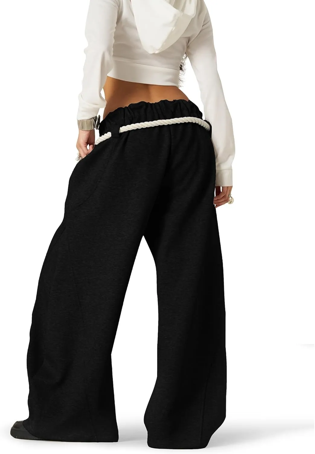 Aelfric Eden Baggy Wide Leg Pants for Women Casual Elastic Waist Lantern Trouser Sweatpants