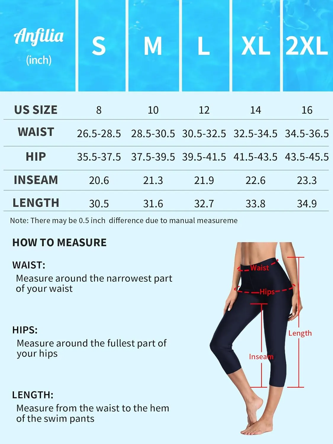 ALove Swim Pants for Women High Waisted Swimming Leggings Stretch Swim Capris Sporty Long Swim Board Shorts