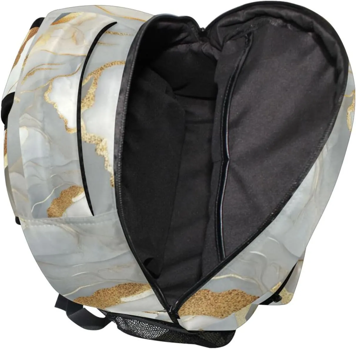 Backpacks for Teacher Nurse Waterproof Diaper Bag Backpack with Chest Strap Gift Men & Women Marble White Neutral