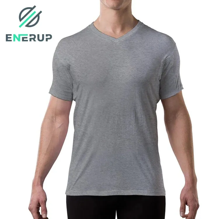 Breathable Gym Clothing V Neck Sweatproof T Shirts