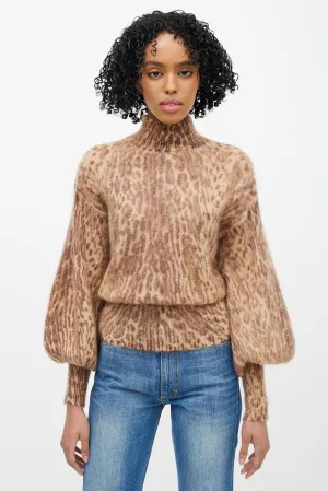 Brown Mohair Patterned Bell Sweater