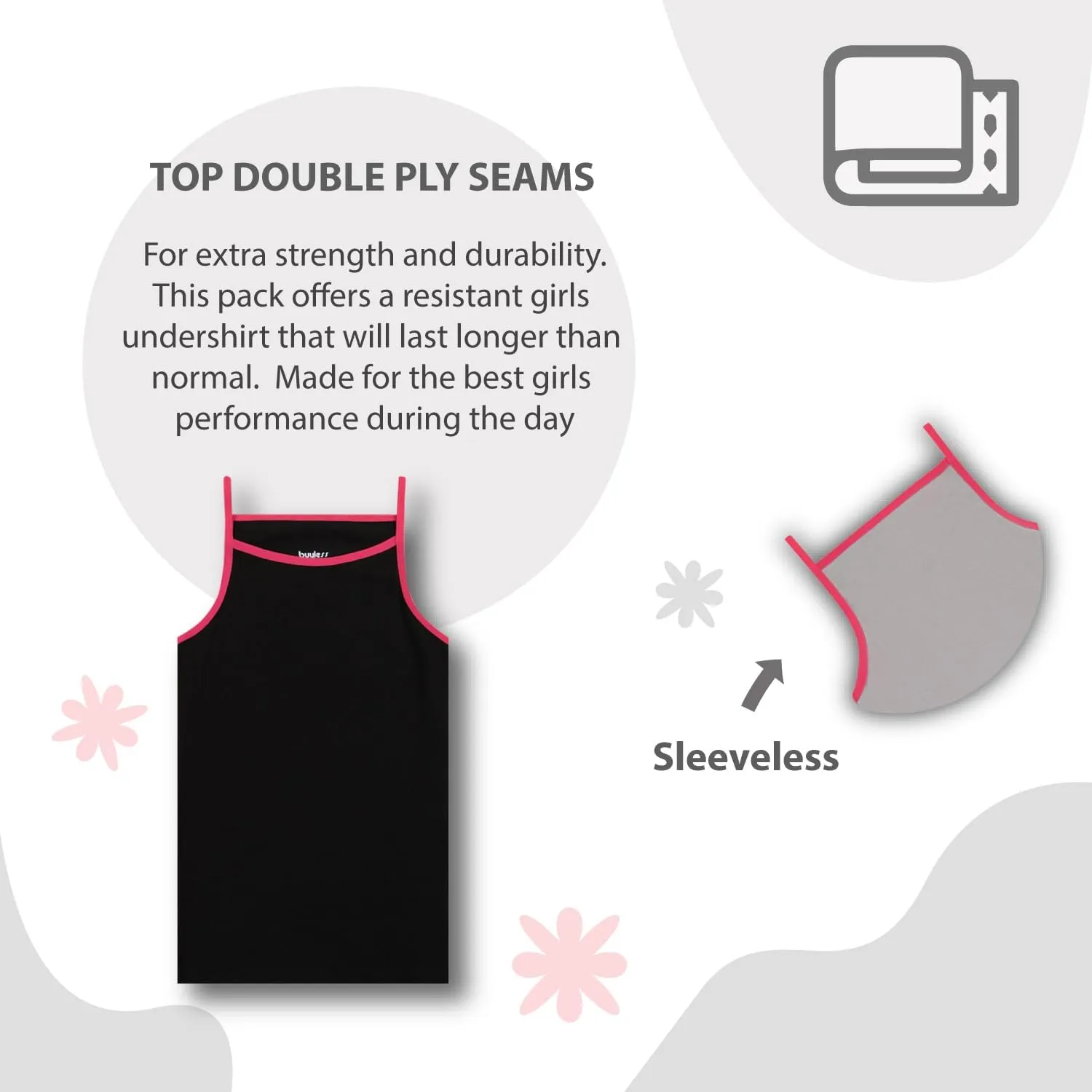 Buyless Fashion Girls Tank Tops - Sleeveless Cami Tanks Cotton Undershirts for Dance Gymnastics, Kids & Toddler Size (6 Pack)