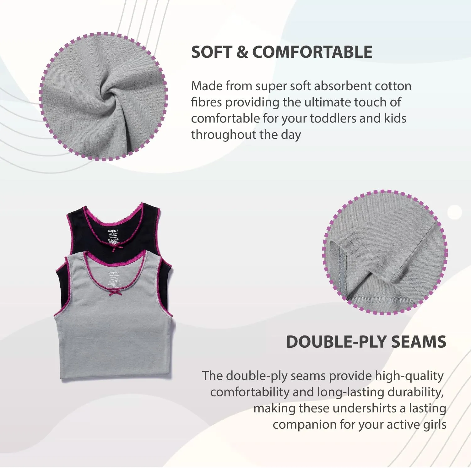 Buyless Fashion Girls Tank Tops - Sleeveless Cami Tanks Cotton Undershirts for Dance Gymnastics, Kids & Toddler Size (6 Pack)