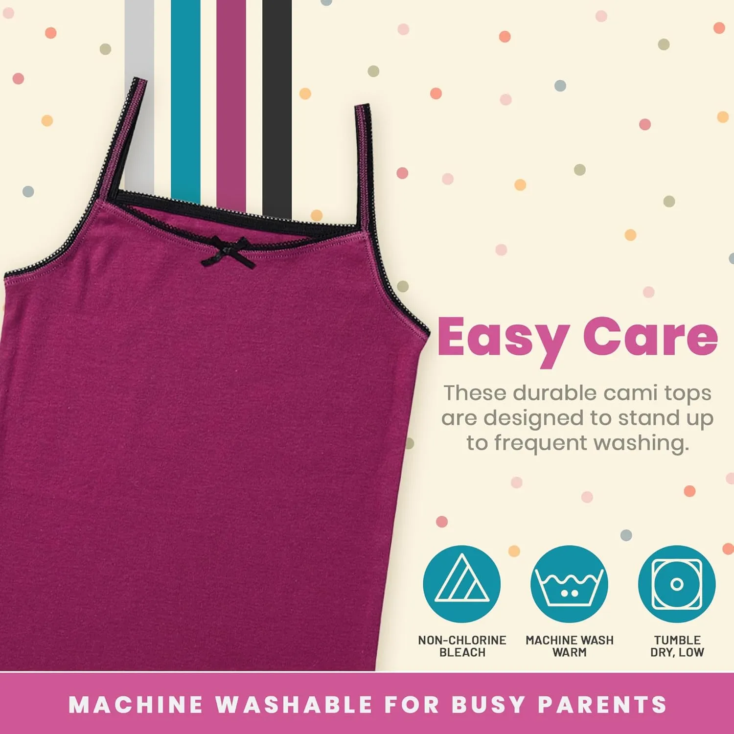 Buyless Fashion Tank Tops for Girls- Sleeveless Cami Tanks Cotton Undershirts for Dance Gymnastics Kids Toddler Size (4 Pack)