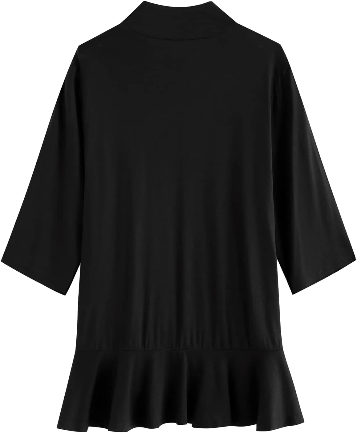 CASURESS Women's Casual Lightweight Open Front Cardigans Soft Draped Ruffles 3/4 Sleeve Cardigan