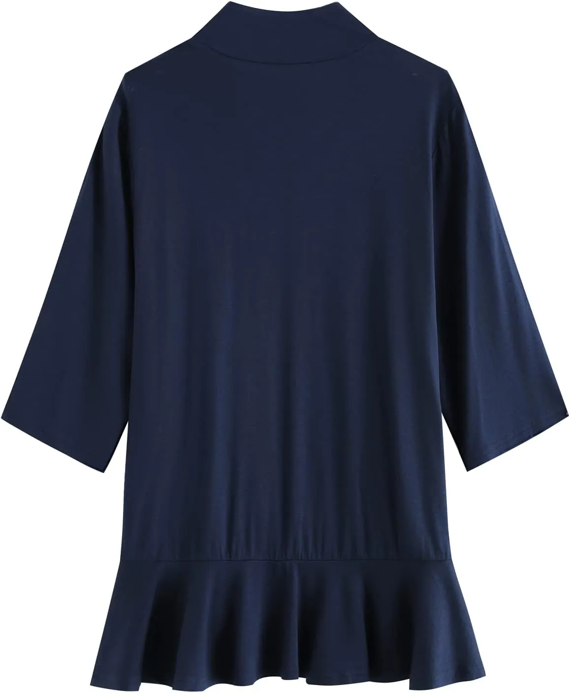 CASURESS Women's Casual Lightweight Open Front Cardigans Soft Draped Ruffles 3/4 Sleeve Cardigan