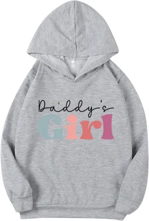 Daddy's Girl Hoodies for Girls Long Sleeve Hooded Sweatshirts Soft Cotton Pullover Tops