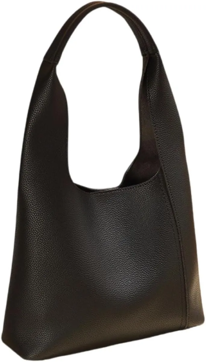 Ethical Vegan Leather Slouchy Hobo & Tote Bags for Women - 2 Pcs Casual Chic Shoulder Purses