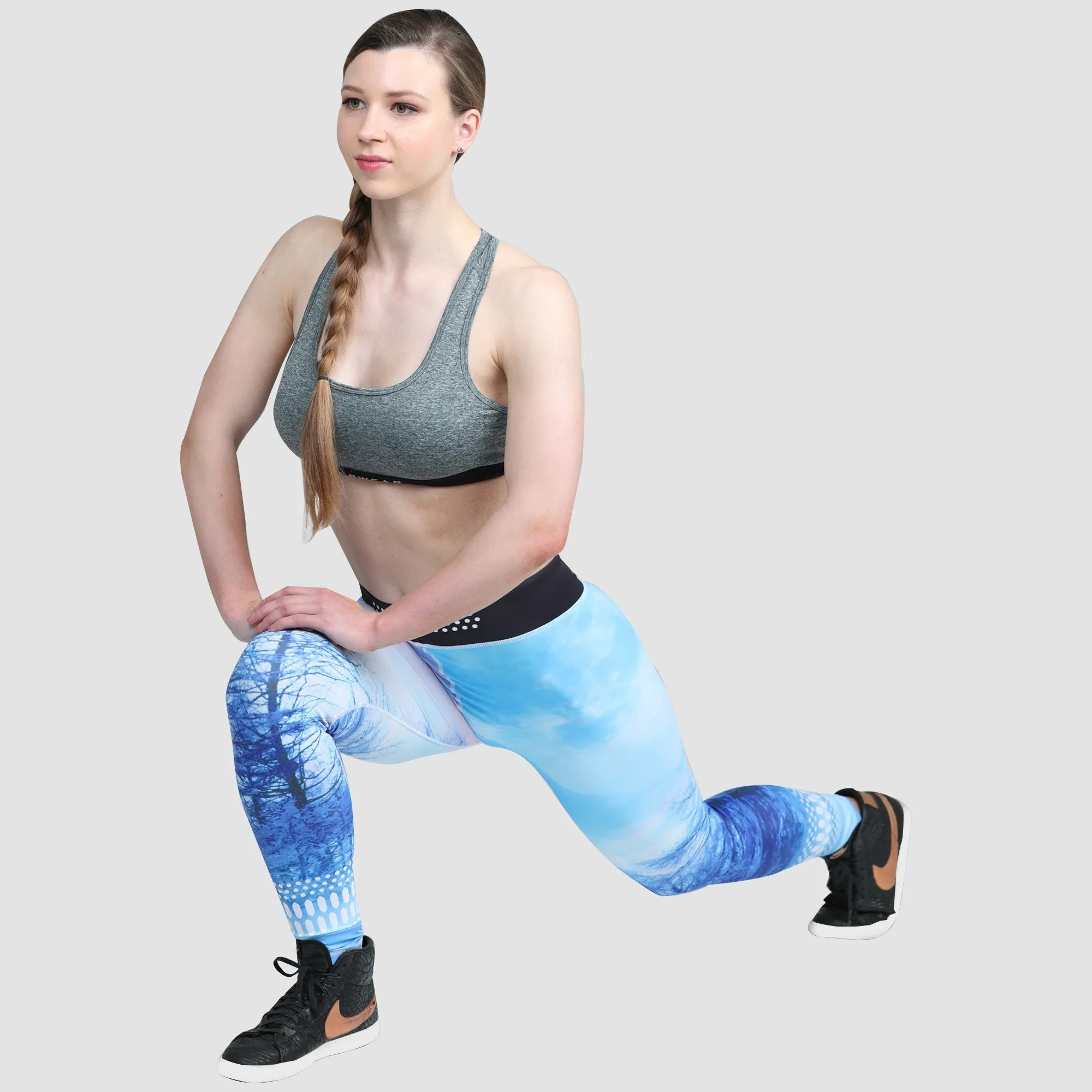 Fdx X3 Blue Women's Workout Compression Tights