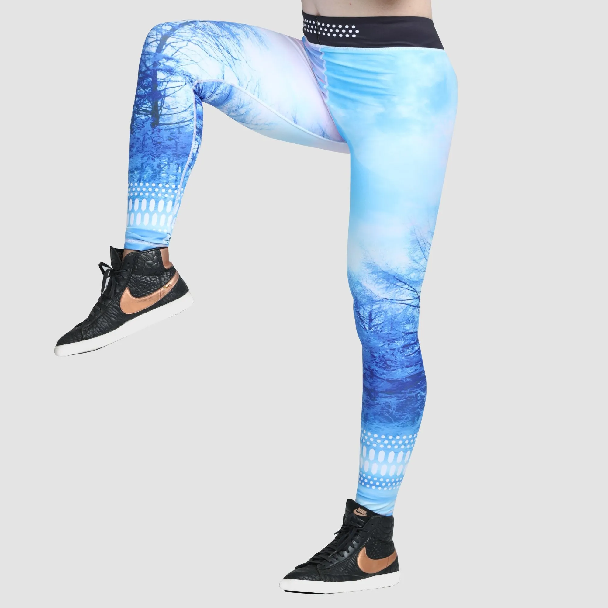 Fdx X3 Blue Women's Workout Compression Tights