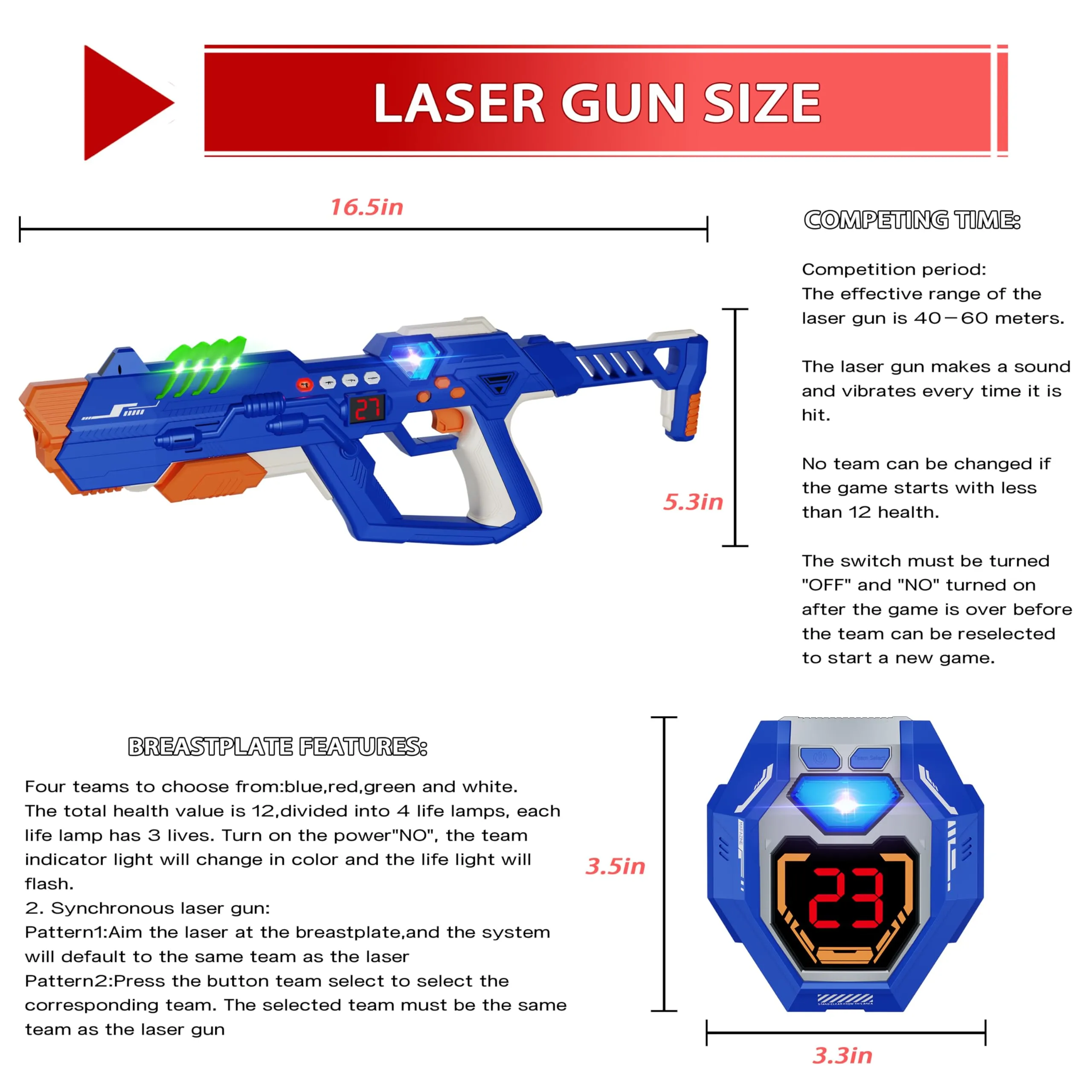 Laser Tag Guns Set for Kids & Adults