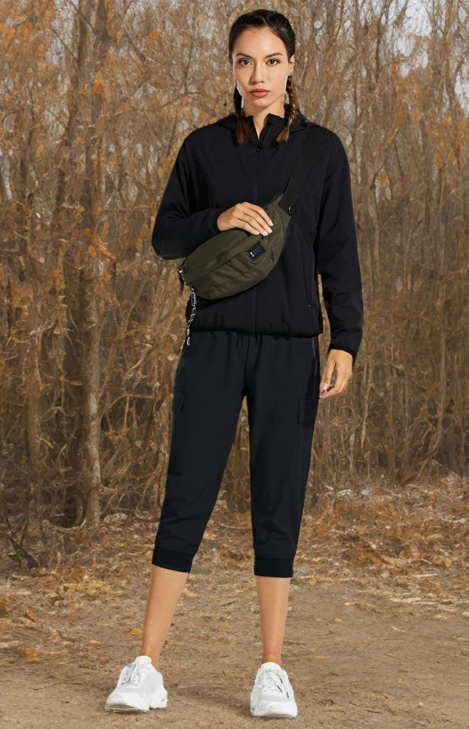 Libin Women's Cargo Capri Pants Hiking Cropped Pants Lightweight Quick Dry Joggers Athletic Workout Casual Outdoor Shorts