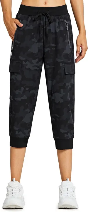 Libin Women's Cargo Capri Pants Hiking Cropped Pants Lightweight Quick Dry Joggers Athletic Workout Casual Outdoor Shorts