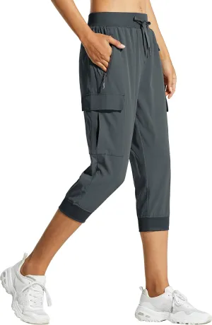 Libin Women's Cargo Capri Pants Hiking Cropped Pants Lightweight Quick Dry Joggers Athletic Workout Casual Outdoor Shorts