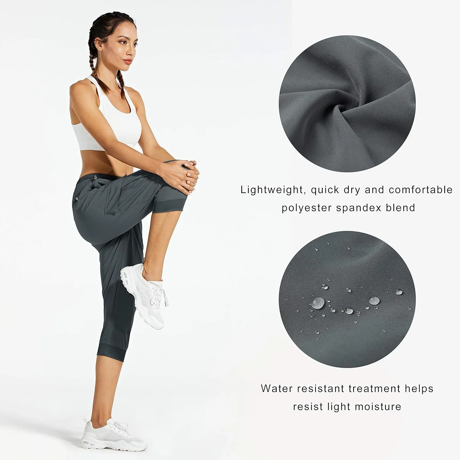 Libin Women's Cargo Capri Pants Hiking Cropped Pants Lightweight Quick Dry Joggers Athletic Workout Casual Outdoor Shorts