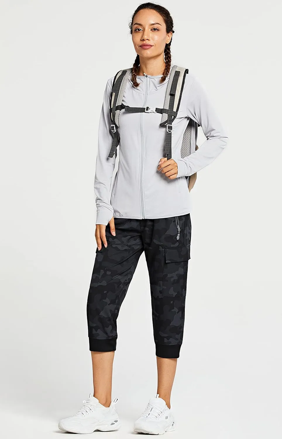 Libin Women's Cargo Capri Pants Hiking Cropped Pants Lightweight Quick Dry Joggers Athletic Workout Casual Outdoor Shorts