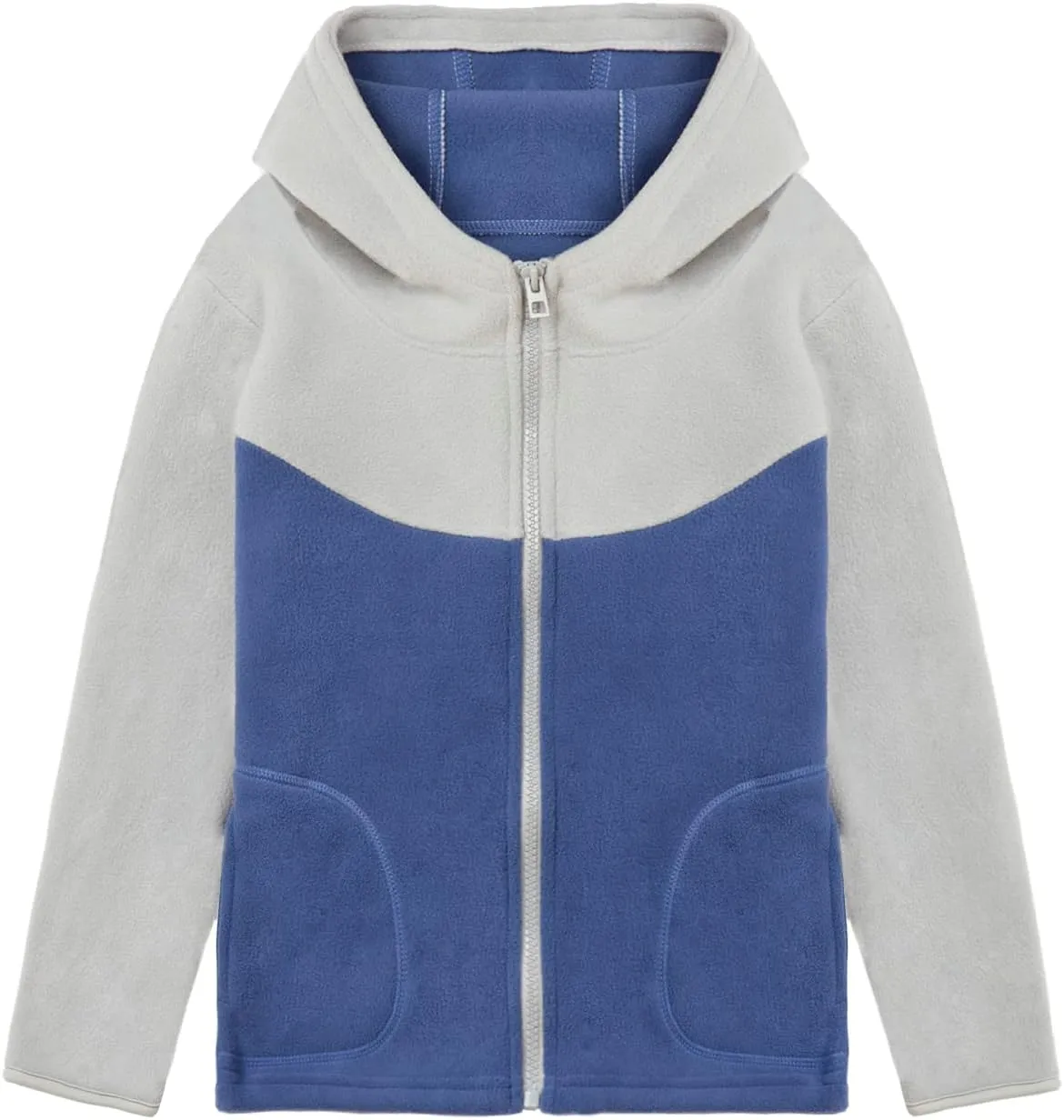 LittleSpring Neutral Boys Girls Polar Fleece Jacket with Pockets Full Zip Fall Winter Colorblock Outwear