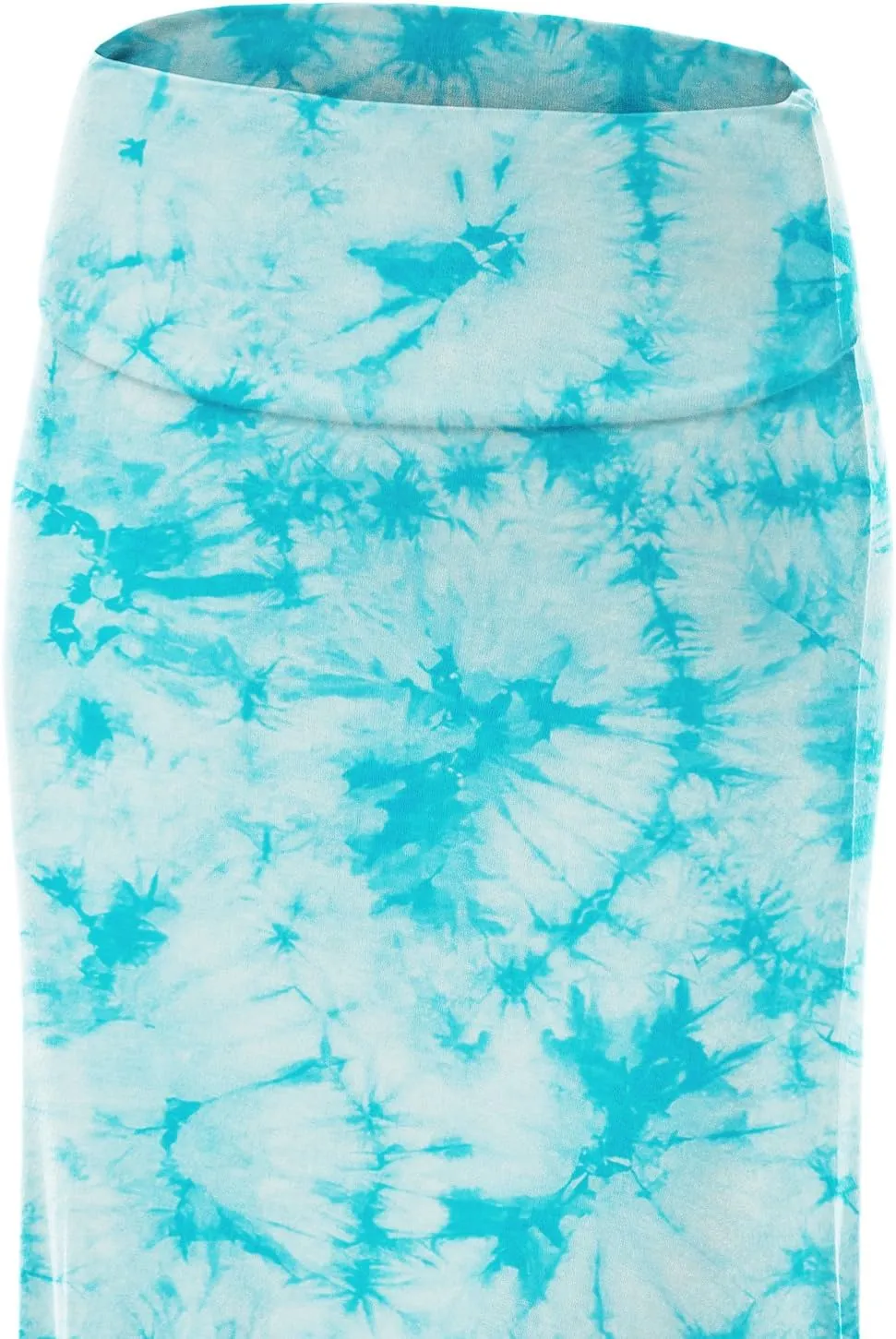 Made By Johnny Women's Casual Tie Dye Fold Over Maxi Skirt