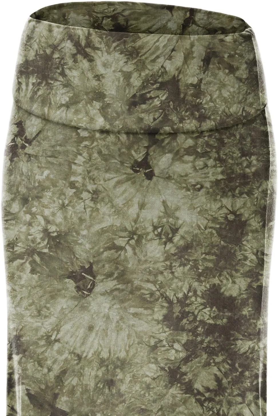 Made By Johnny Women's Casual Tie Dye Fold Over Maxi Skirt