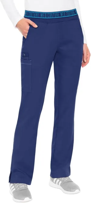Med Couture Women's Yoga Pull-On Pant with 7 Pockets Ultra-Soft Rib-Knit Waistband and 2-Way Stretch Technology - MC7739