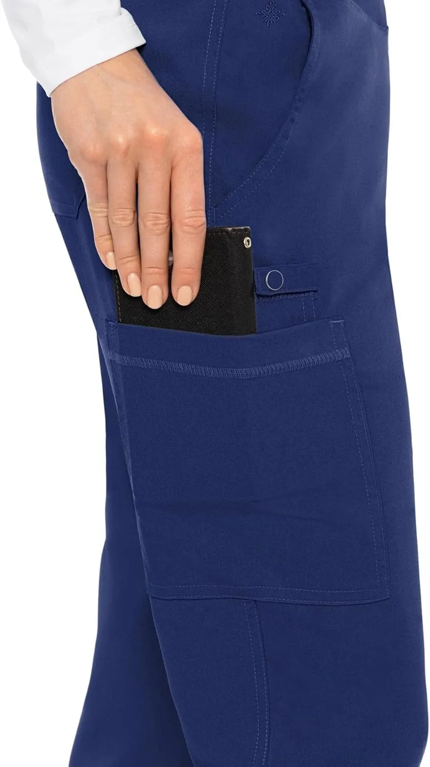 Med Couture Women's Yoga Pull-On Pant with 7 Pockets Ultra-Soft Rib-Knit Waistband and 2-Way Stretch Technology - MC7739
