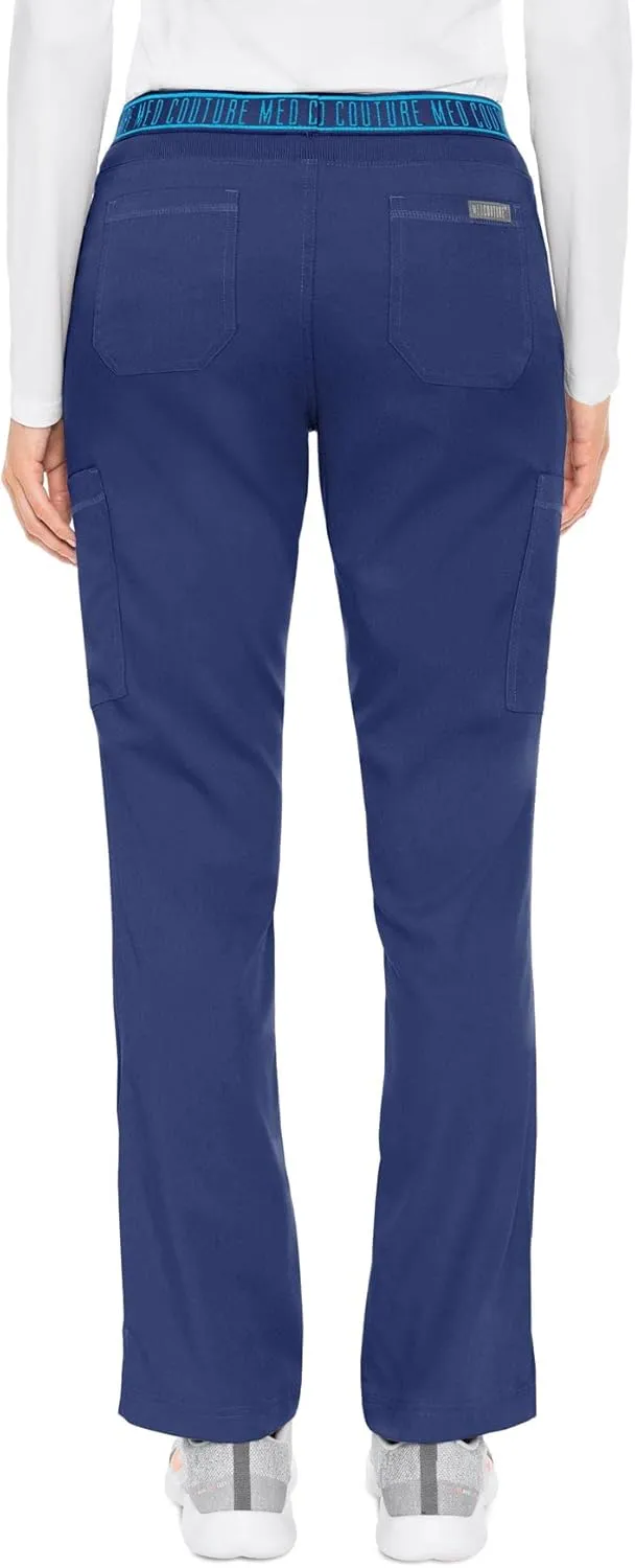 Med Couture Women's Yoga Pull-On Pant with 7 Pockets Ultra-Soft Rib-Knit Waistband and 2-Way Stretch Technology - MC7739