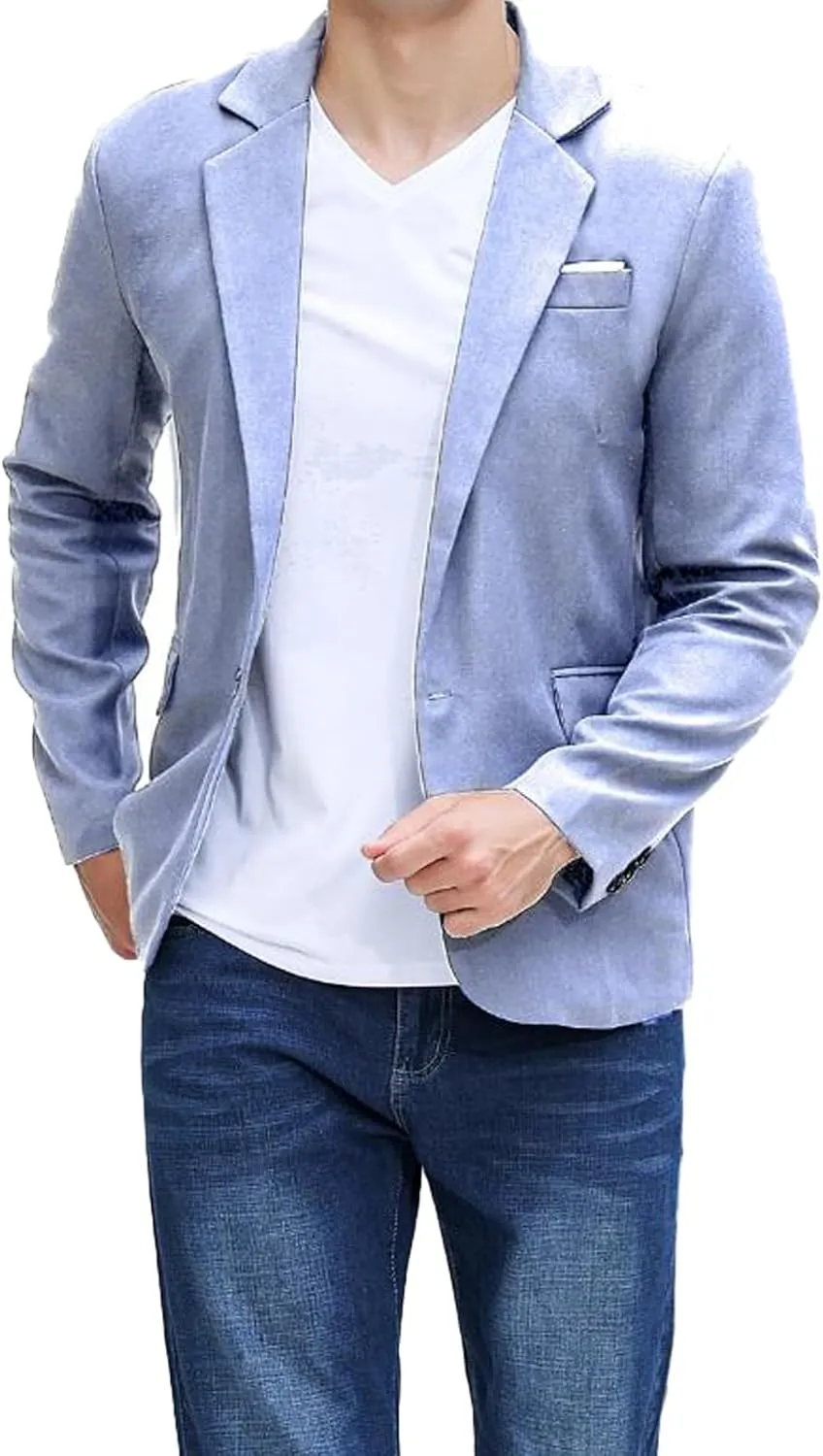 Mens Casual Blazer Suit Jacket Stylish Sport Coats 1 Button Lightweight Notched Lapel Blazers for Daily