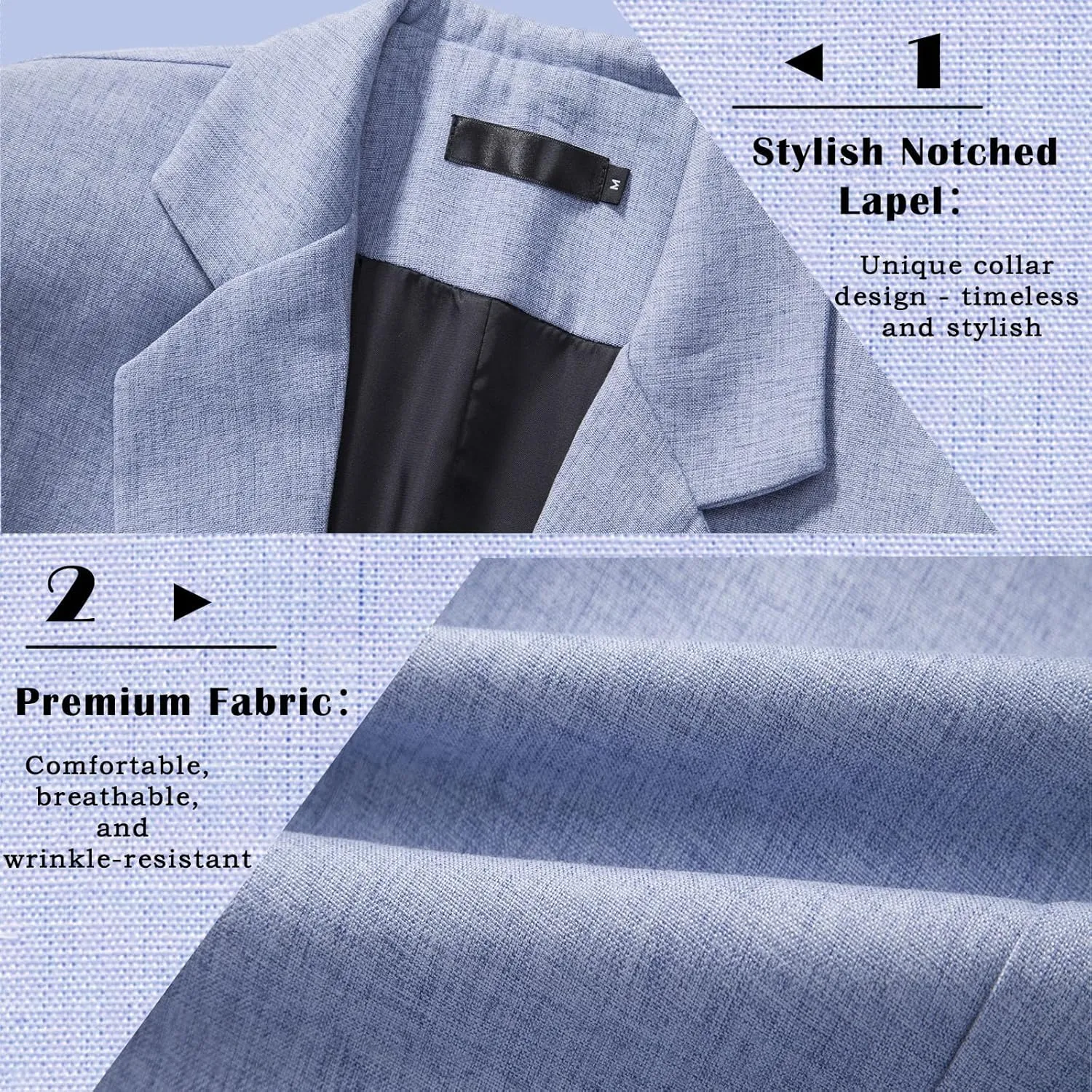 Mens Casual Blazer Suit Jacket Stylish Sport Coats 1 Button Lightweight Notched Lapel Blazers for Daily