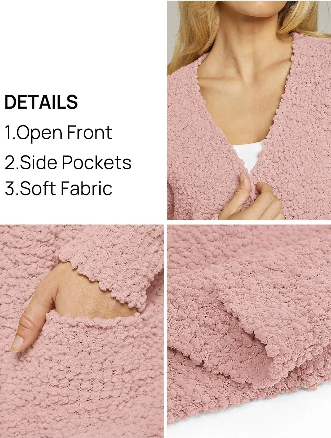 MEROKEETY Women's Long Sleeve Soft Chunky Knit Sweater Open Front Cardigans Outwear Coat