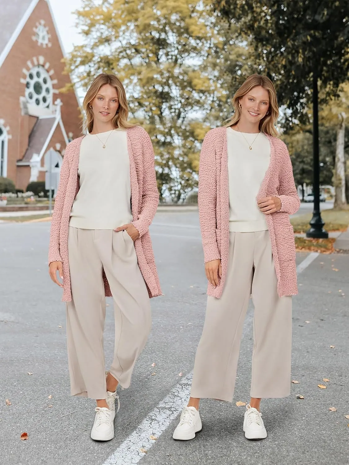 MEROKEETY Women's Long Sleeve Soft Chunky Knit Sweater Open Front Cardigans Outwear Coat