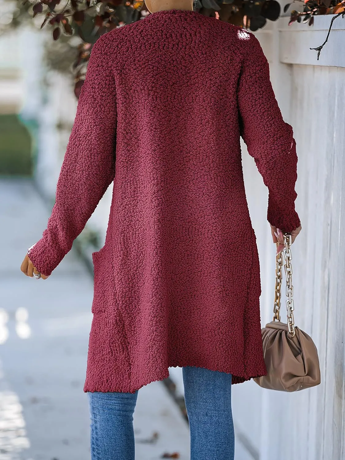 MEROKEETY Women's Long Sleeve Soft Chunky Knit Sweater Open Front Cardigans Outwear Coat