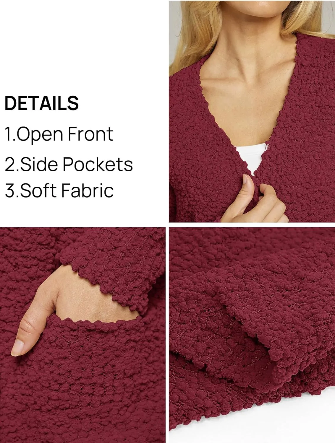 MEROKEETY Women's Long Sleeve Soft Chunky Knit Sweater Open Front Cardigans Outwear Coat