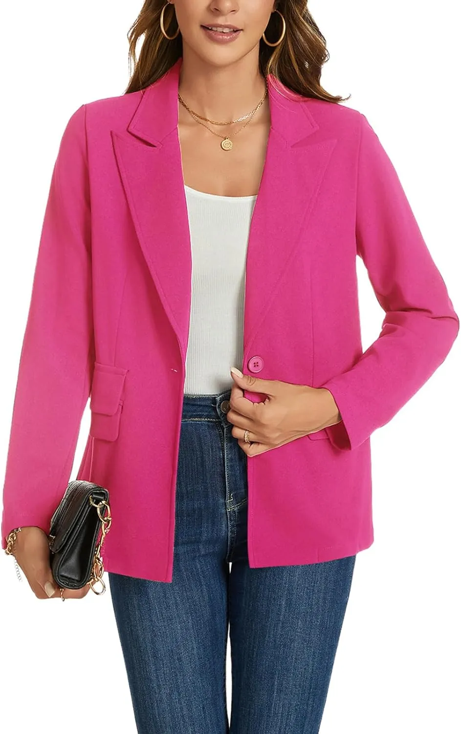 MINTLIMIT Blazers for Women Long Sleeve Notched Lapel Button Business Casual Blazer Work Office Blazers Jacket with Pockets
