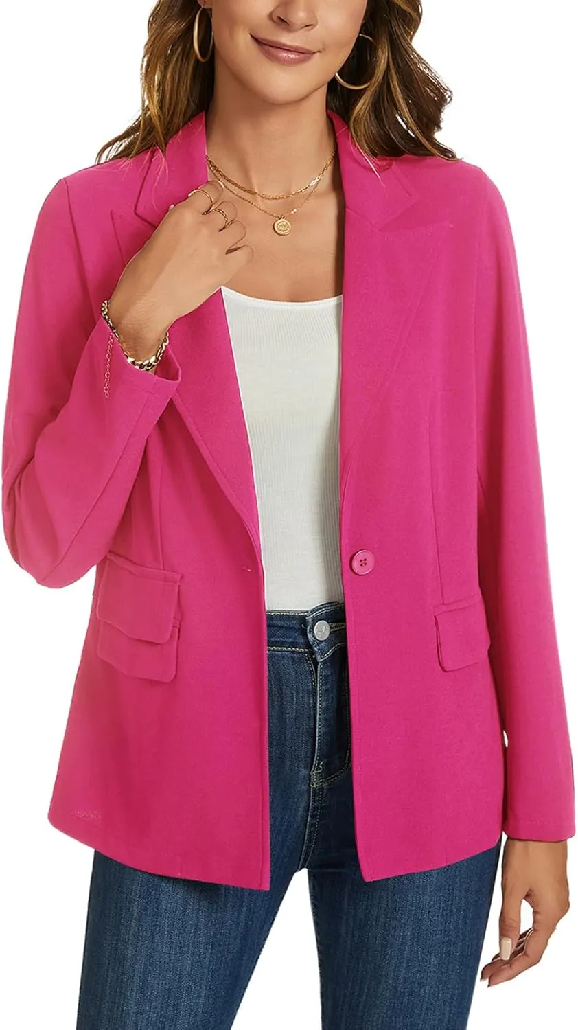 MINTLIMIT Blazers for Women Long Sleeve Notched Lapel Button Business Casual Blazer Work Office Blazers Jacket with Pockets