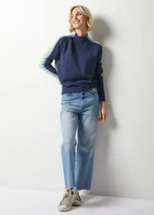 Mock Neck Colorblock Sweater