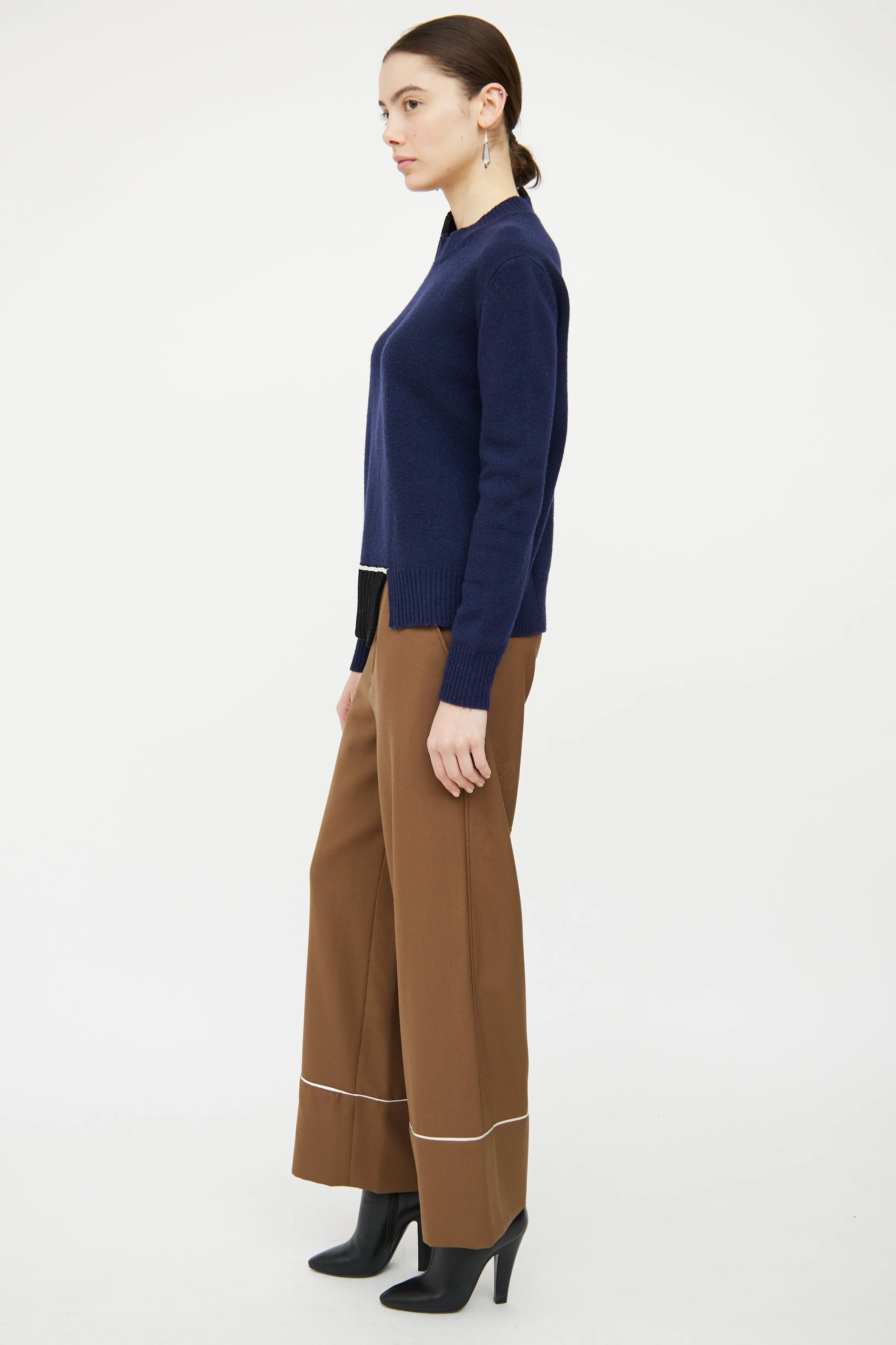 Navy & Black Asymmetrical Sweater