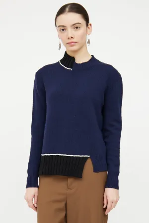 Navy & Black Asymmetrical Sweater