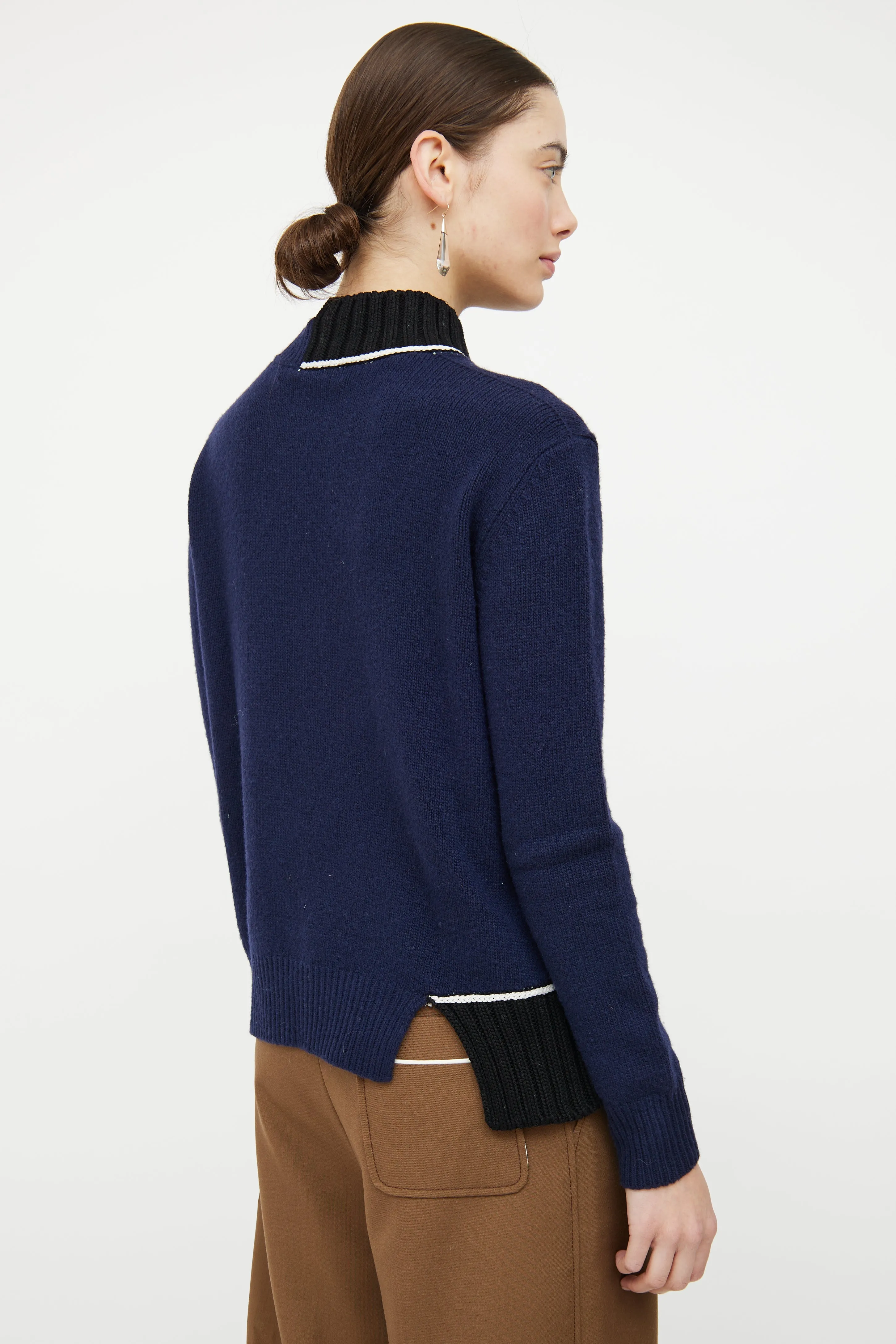 Navy & Black Asymmetrical Sweater