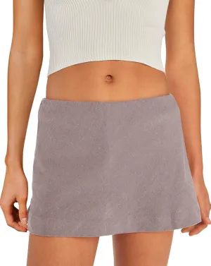 Panadila Womens Mini Linen Skirt Beach Skorts with Pockets Short Skirt with Shorts Underneath Y2k Bottoms