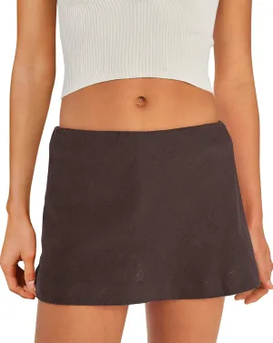 Panadila Womens Mini Linen Skirt Beach Skorts with Pockets Short Skirt with Shorts Underneath Y2k Bottoms