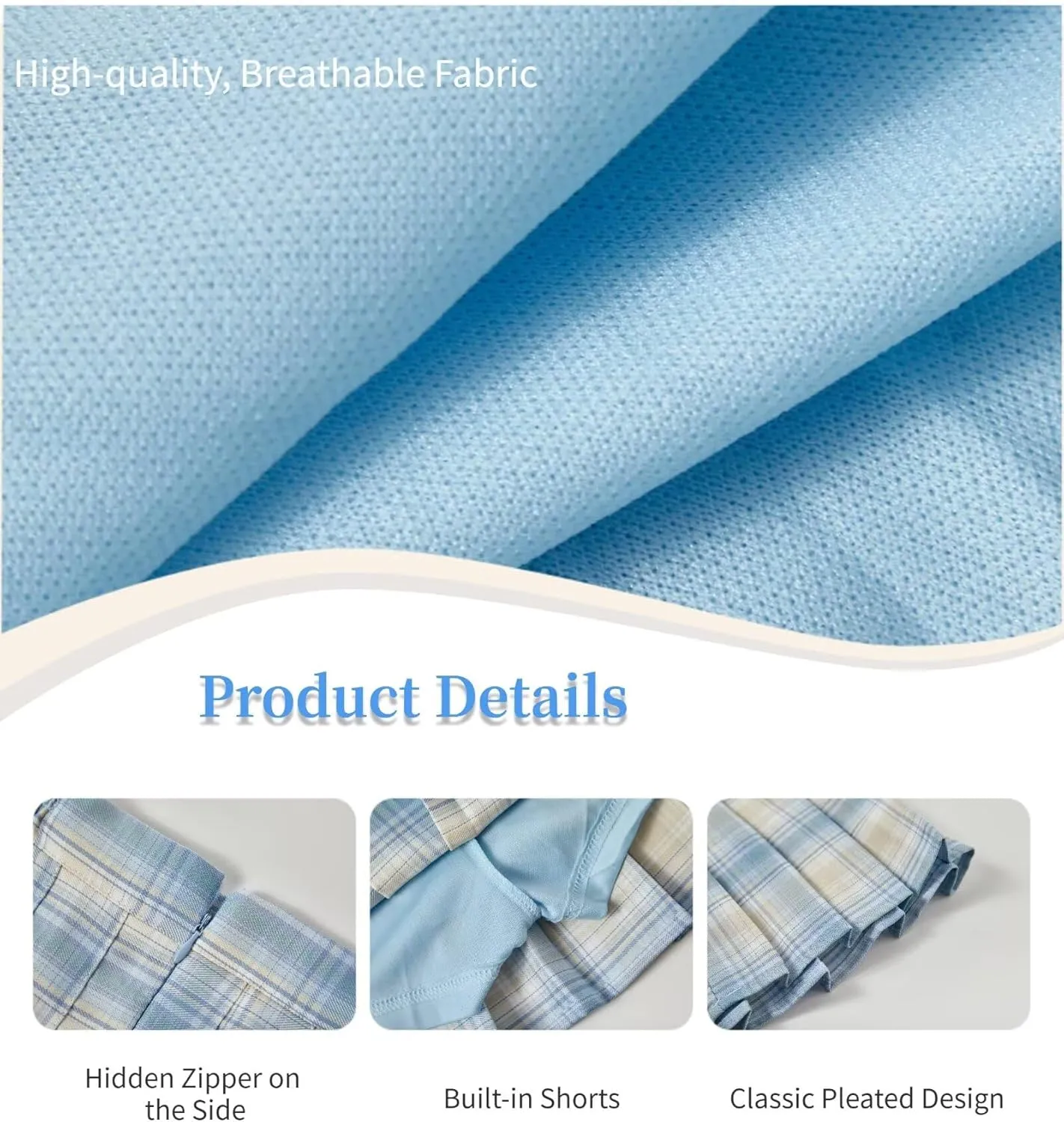 Pleated Skirts for Girls High Waisted School Uniform Skort with Undershorts Athletic Girls Tennis Skirt 2-14