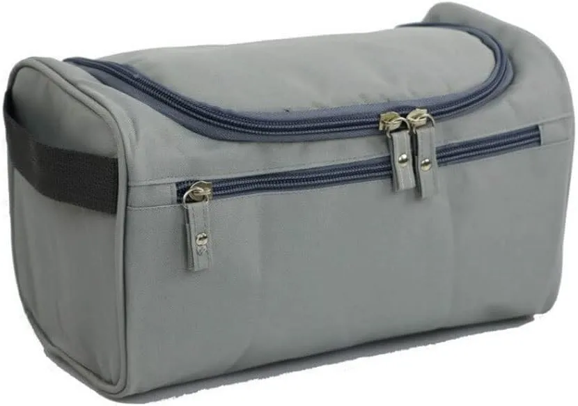 Portable Ms. Neutral capacity waterproof cosmetic organizer hanging bag men's wash face shaving cosmetic bag (Gray)