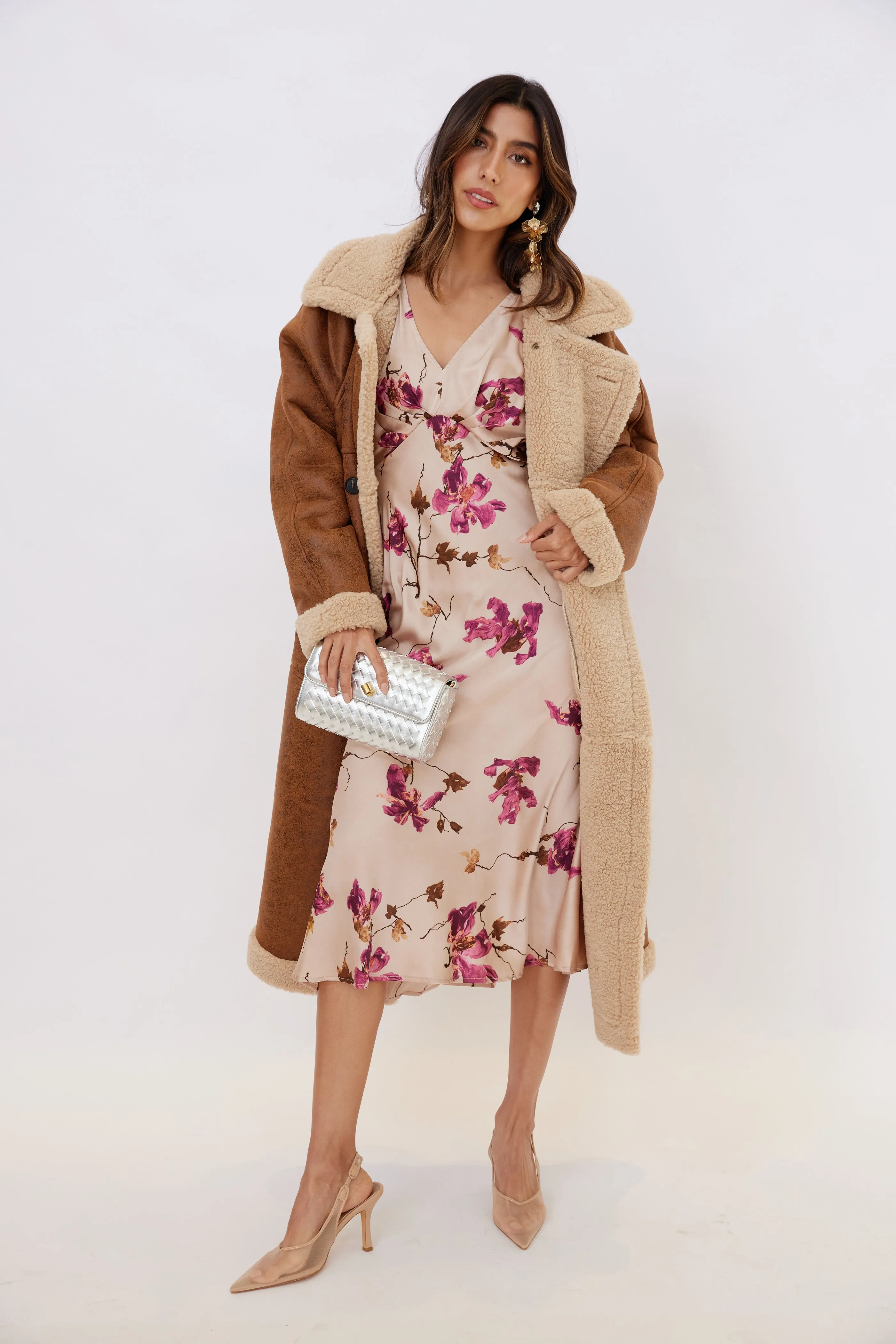 SALE - Jackson Faux Leather Sherpa Long Coat