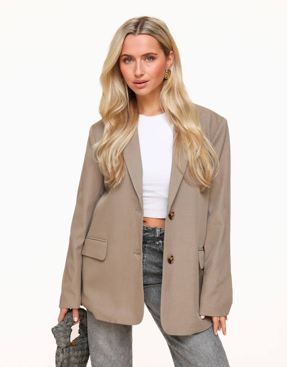 Taupe Open Rug Oversized - Blazer