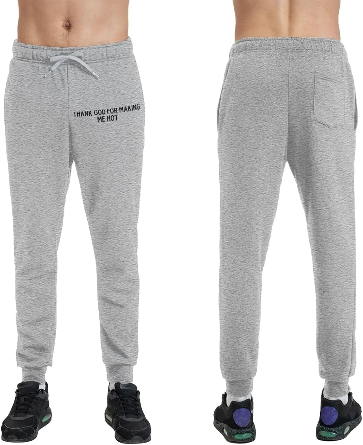 Thank god for Making me hot Men's Athletic Running Pants Lightweight Workout Joggers Gym Sweatpants,