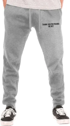 Thank god for Making me hot Men's Athletic Running Pants Lightweight Workout Joggers Gym Sweatpants,