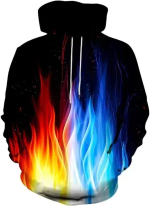 Unisex Oversized 3D Print Streetwear Hoodie - Gender Neutral Pullover with Kangaroo Pockets for Men and Women