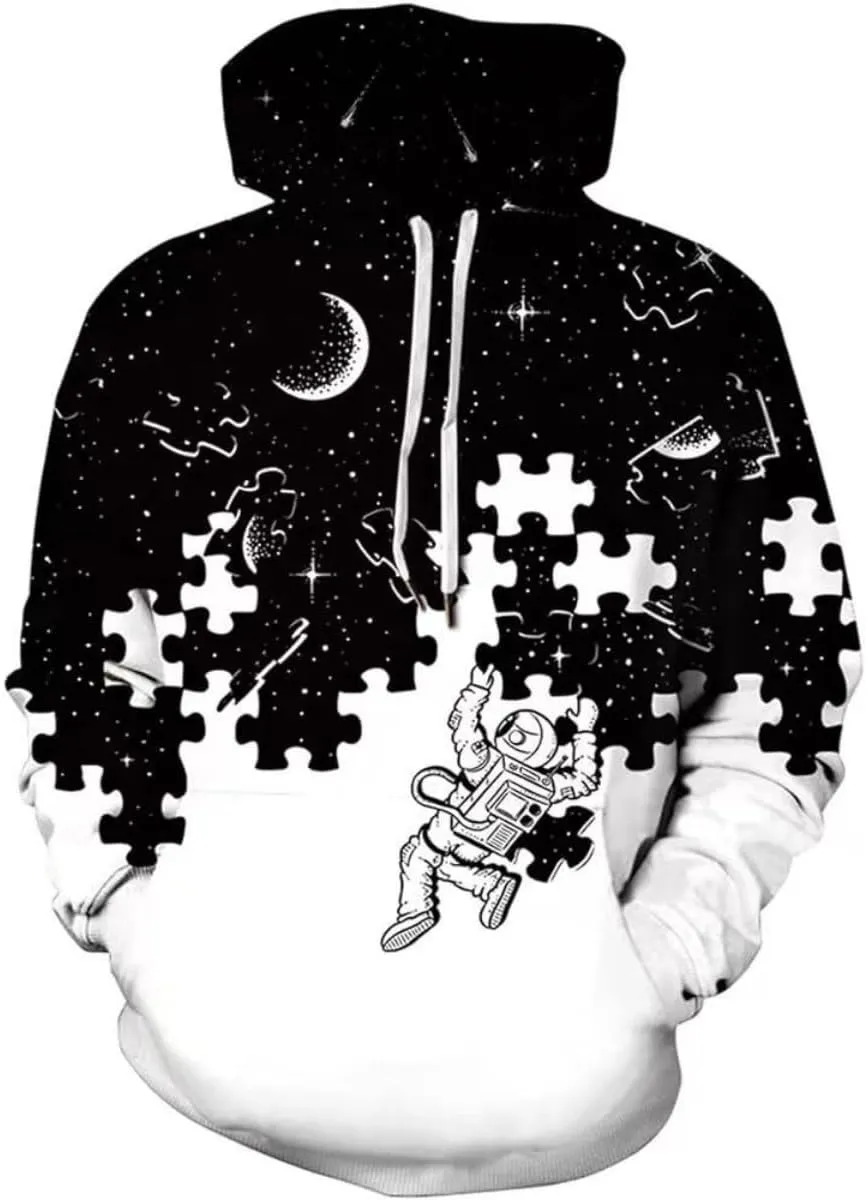 Unisex Oversized 3D Print Streetwear Hoodie - Gender Neutral Pullover with Kangaroo Pockets for Men and Women