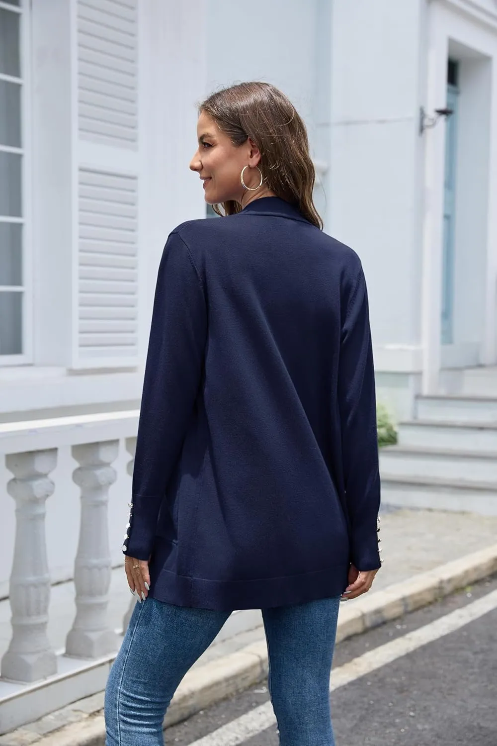 VIISHOW Women Cardigan Sweater Lightweight Open Front Long Sleeve Soft Fine Knit Casual Trendy Kimono Cardigans with Pockets